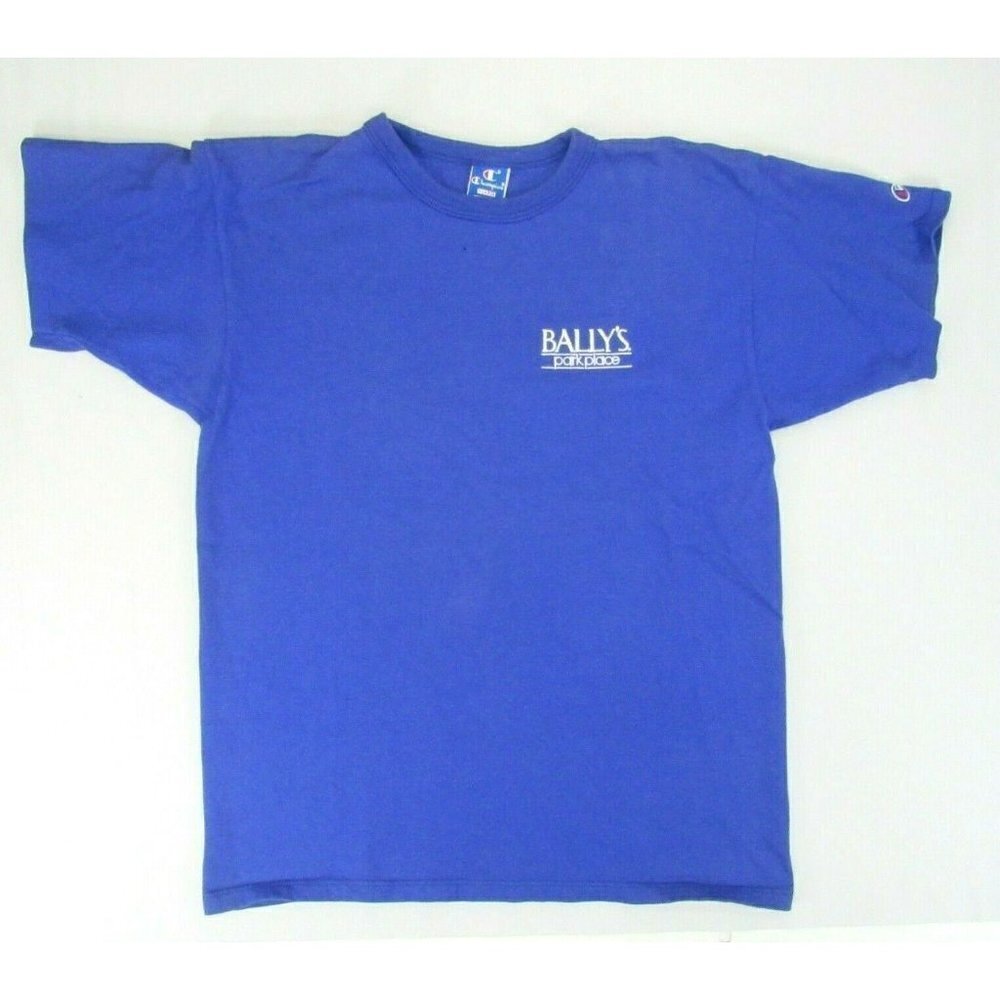 Vintage Bally's Park Place Crew Neck Champion Blue T-Shirt Sz XL Altantic‎ City